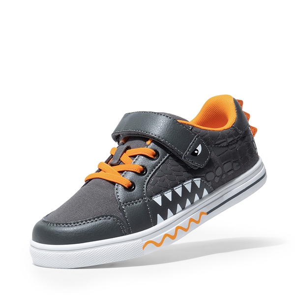 Boys' Lightweight Dinosaur Sneakers - GREY ORANGE -  0